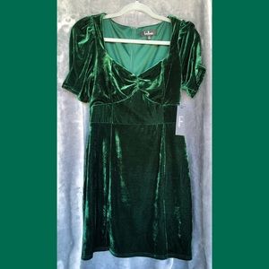 Lulus Velvet Green Prom Hoco Dress Skirt Formal
